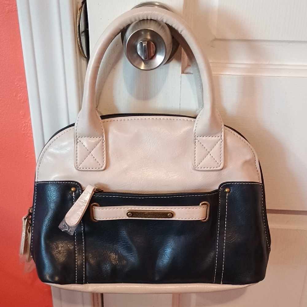 NWOT Stone Mountain Two-Tone Vegan Leather Handbag